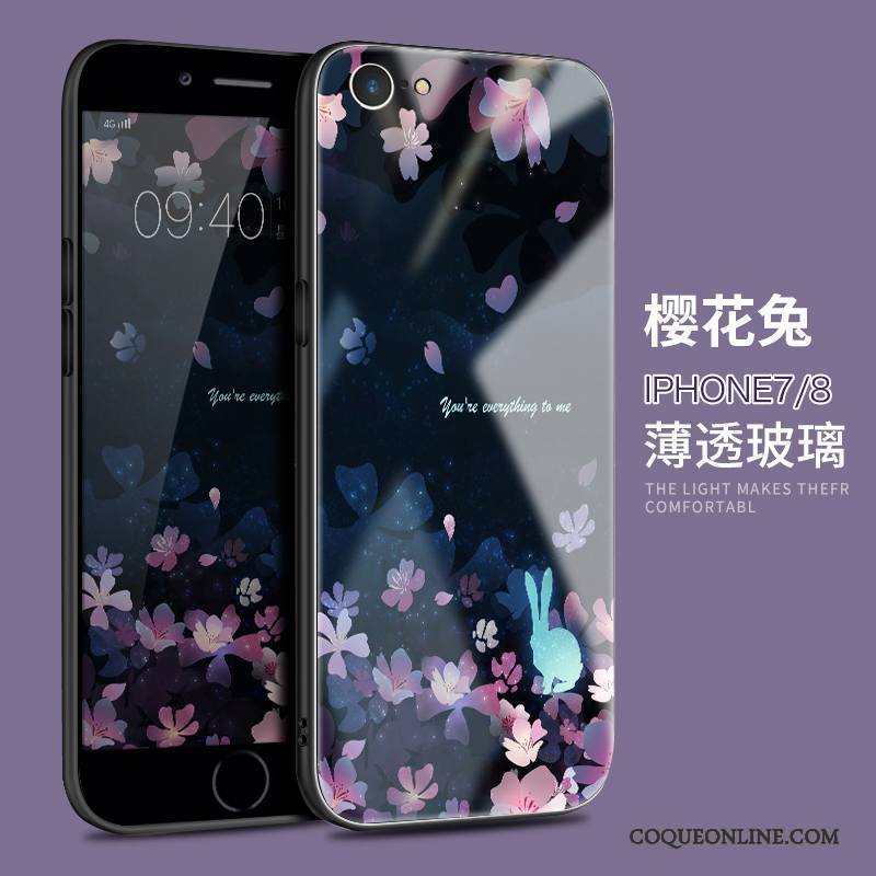 iPhone 7 Incassable Marque De Tendance Nouveau Verre Coque De Téléphone Rose