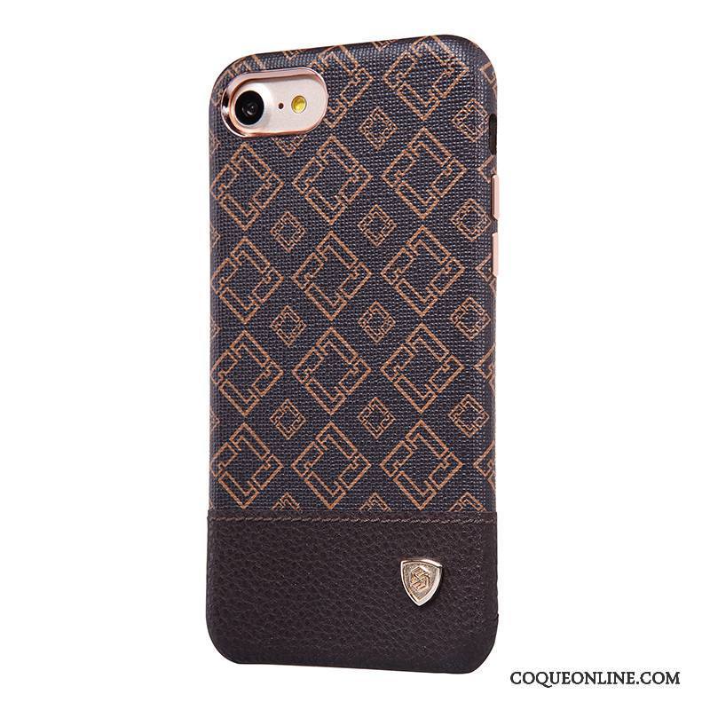 iPhone 7 Noir Or Étui En Cuir Coque Business De Téléphone Protection