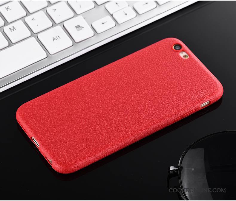 iPhone 7 Noir Rouge Coque De Téléphone Fluide Doux Délavé En Daim Très Mince Modèle Fleurie