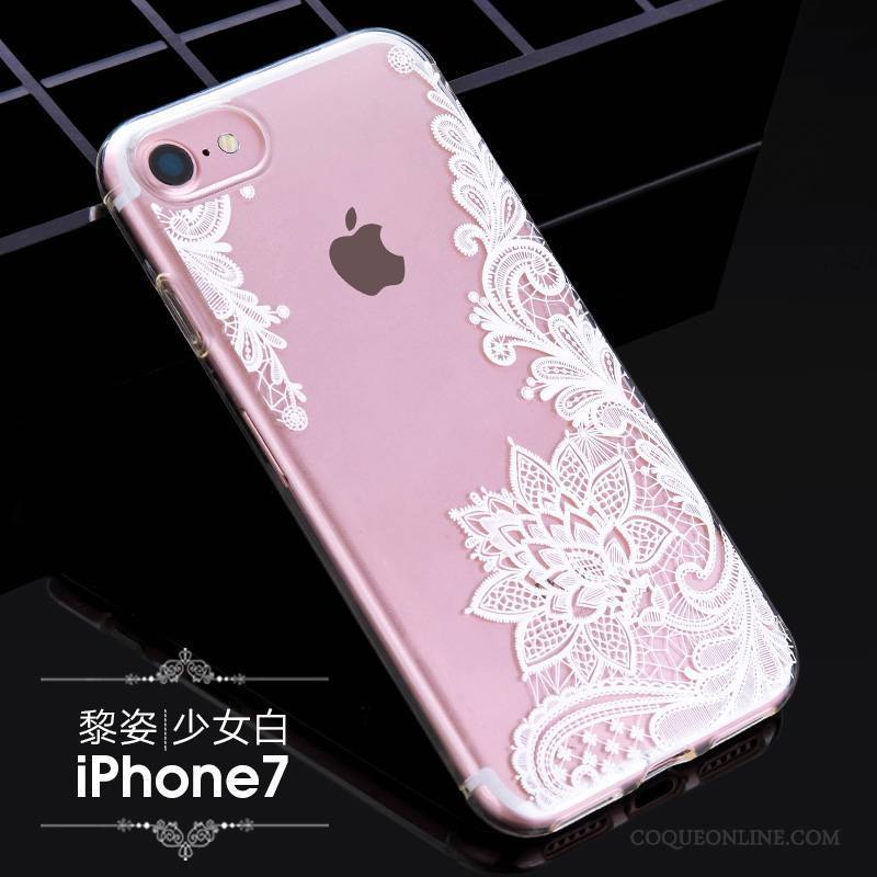 iPhone 7 Nouveau Dentelle Fluide Doux Coque De Téléphone Marque De Tendance Étui