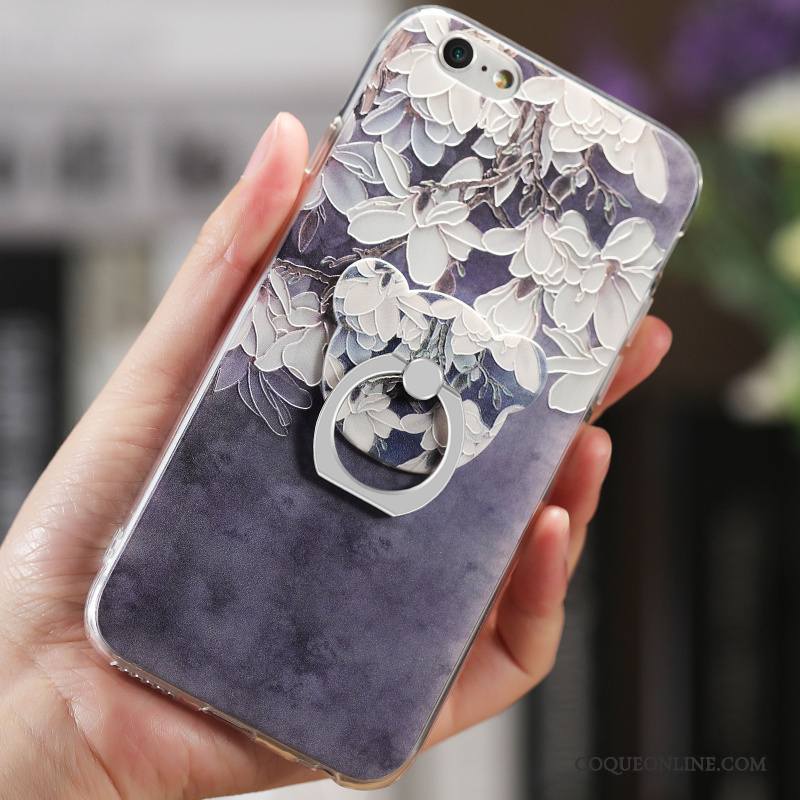 iPhone 7 Ornements Suspendus Coque De Téléphone Fluide Doux Protection Floral Transparent Rose