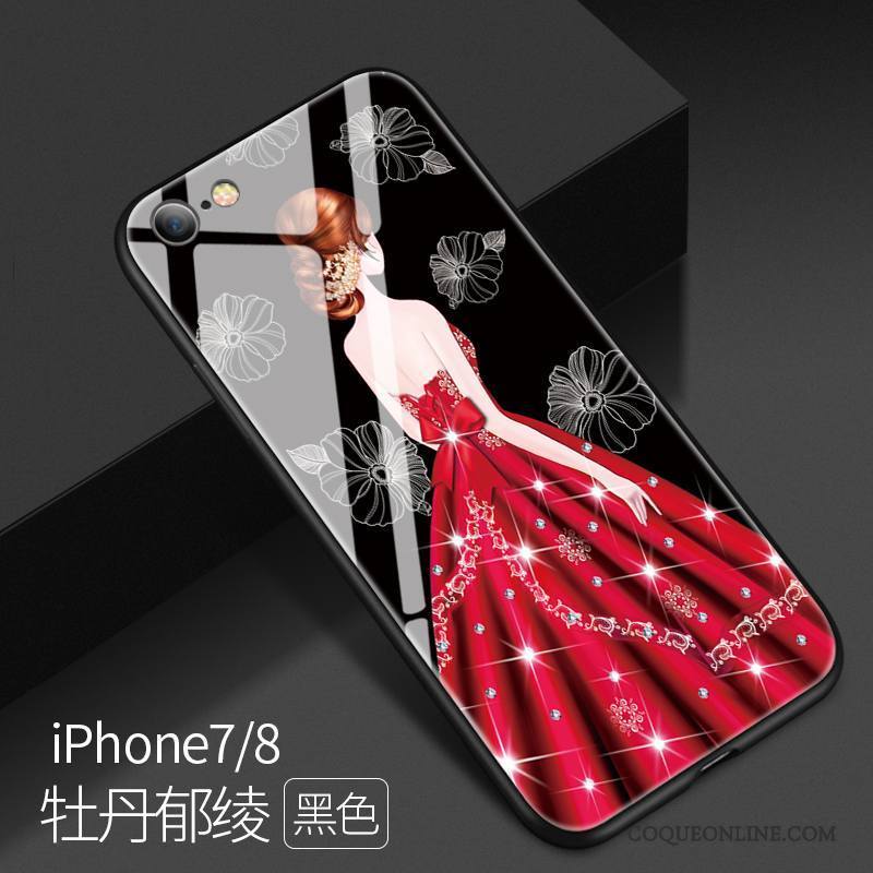 iPhone 7 Personnalité Coque De Téléphone Noir Tout Compris Créatif Verre Nouveau