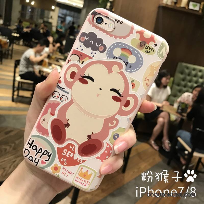 iPhone 7 Personnalité Dessin Animé Créatif Silicone Coque De Téléphone Singe Fluide Doux