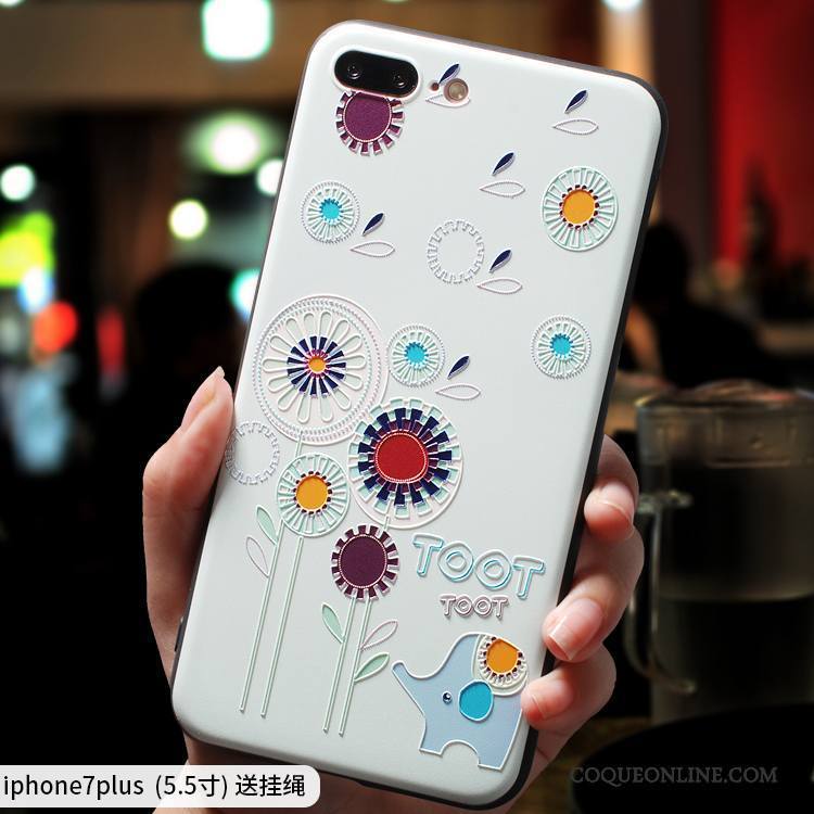 iPhone 7 Plus Bleu Dessin Animé Étui Charmant Silicone Coque De Téléphone Tout Compris