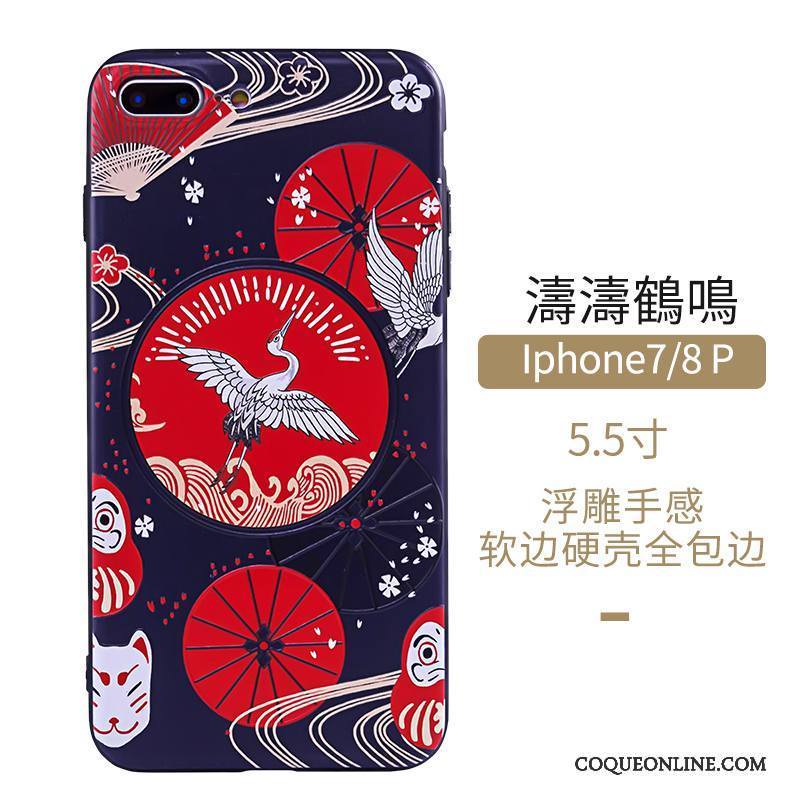 iPhone 7 Plus Bleu Protection Style Chinois Étui Coque De Téléphone Vent Art