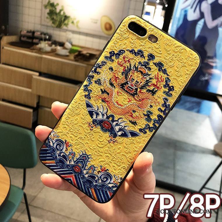 iPhone 7 Plus Bordure Créatif Protection Incassable Nouveau Coque De Téléphone Dragon