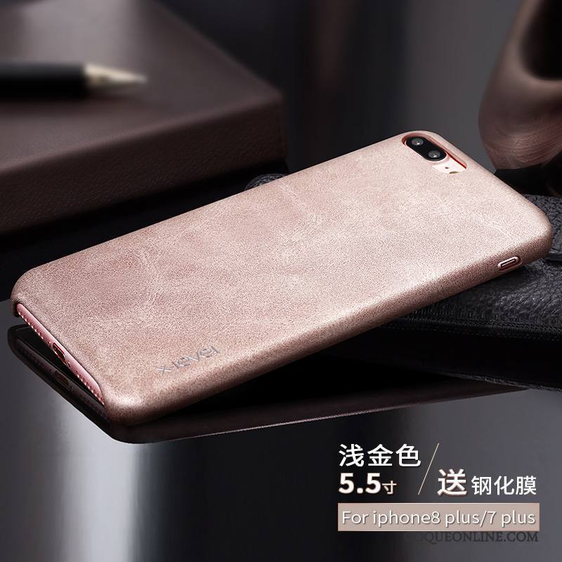 iPhone 7 Plus Carte Cuir Coque De Téléphone Étui En Cuir Noir Protection Incassable