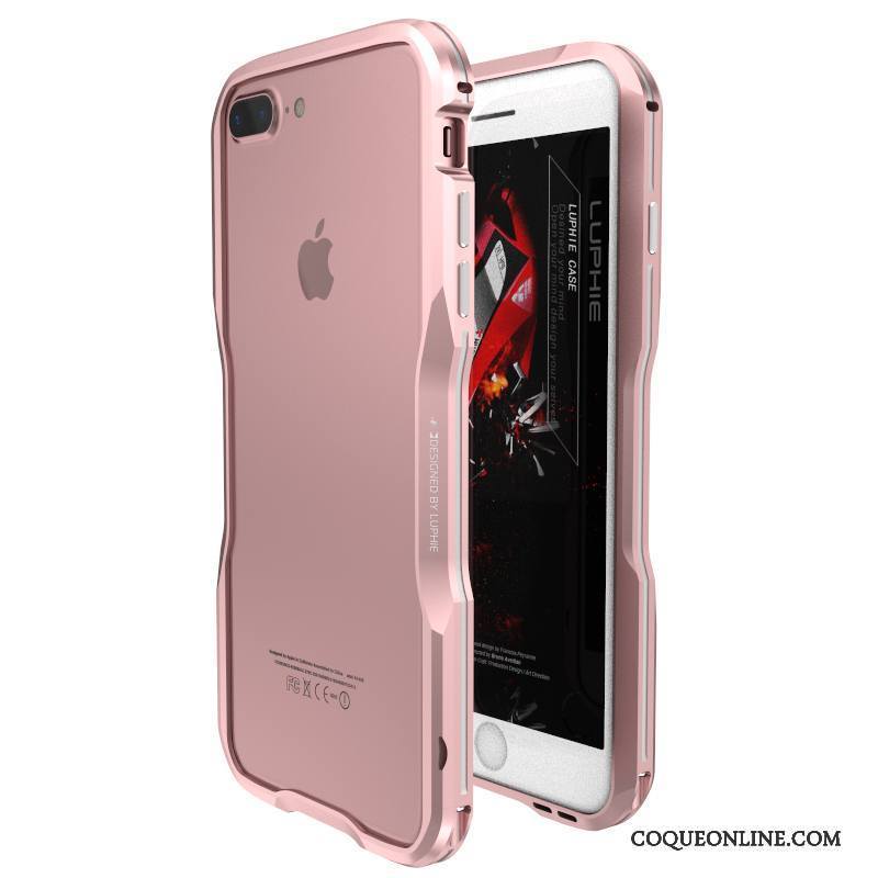 iPhone 7 Plus Coque Border Étui Nouveau Métal Incassable Or Rose Créatif