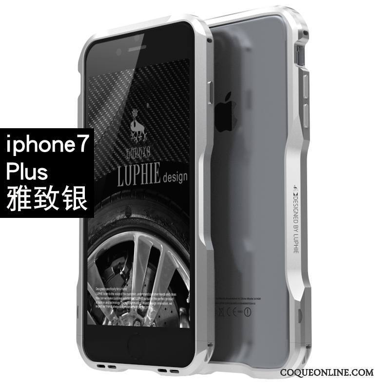 iPhone 7 Plus Coque Border Étui Nouveau Métal Incassable Or Rose Créatif