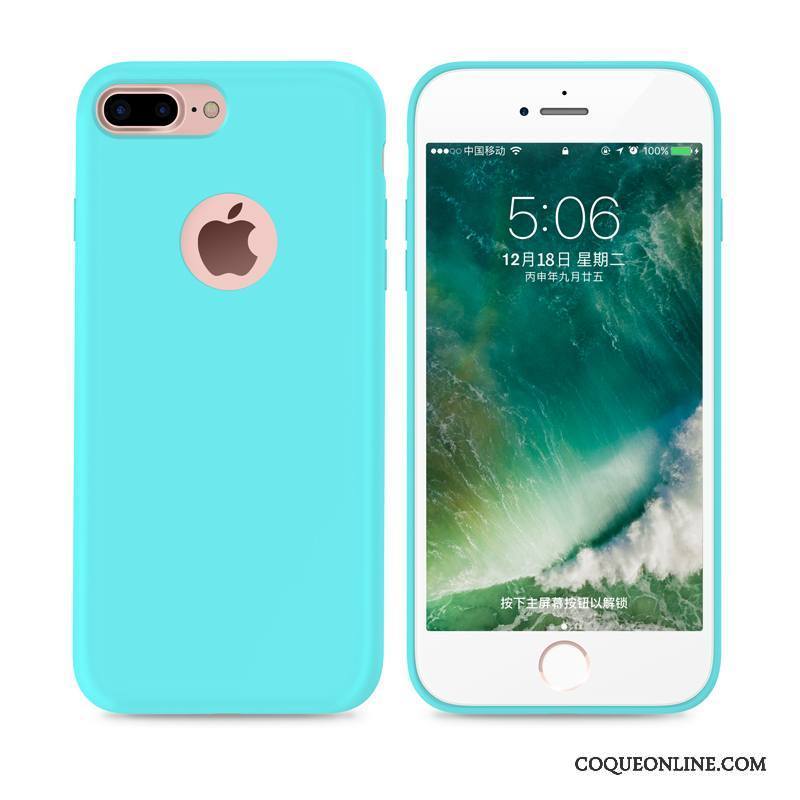 iPhone 7 Plus Coque De Téléphone Bleu Fluide Doux Silicone Tout Compris Pu