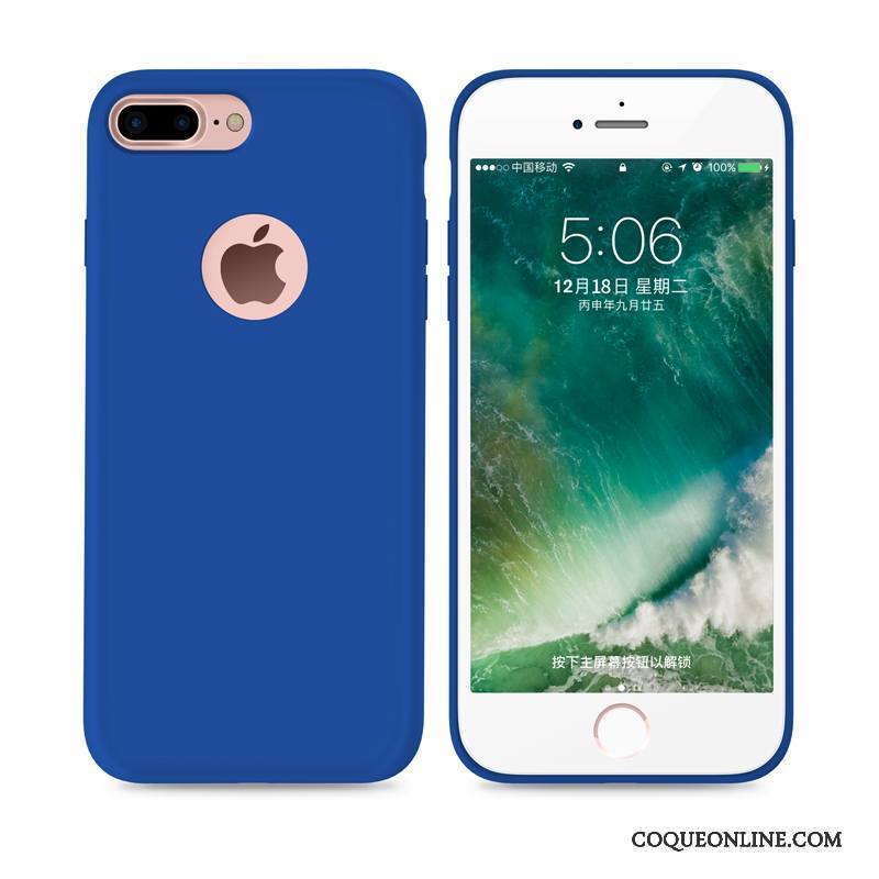 iPhone 7 Plus Coque De Téléphone Bleu Fluide Doux Silicone Tout Compris Pu