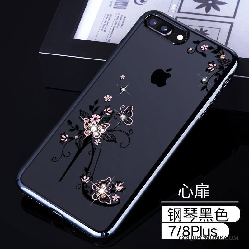 iPhone 7 Plus Coque De Téléphone Noir Incassable Nouveau Or Difficile Étui