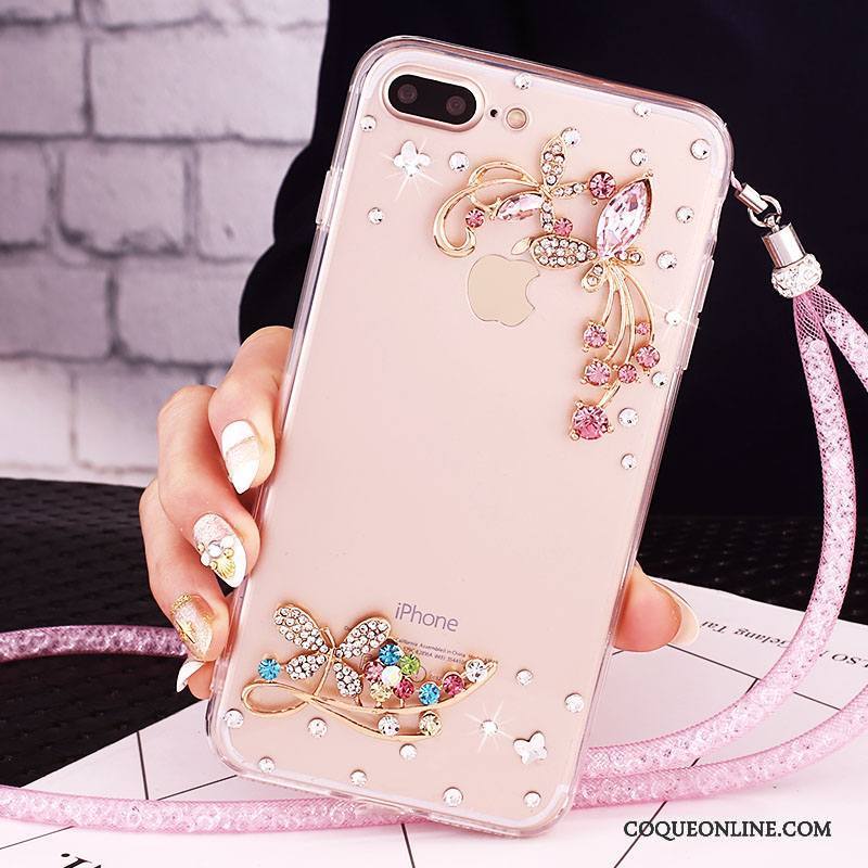 iPhone 7 Plus Coque De Téléphone Protection Strass Étui Or Rose Téléphone Portable