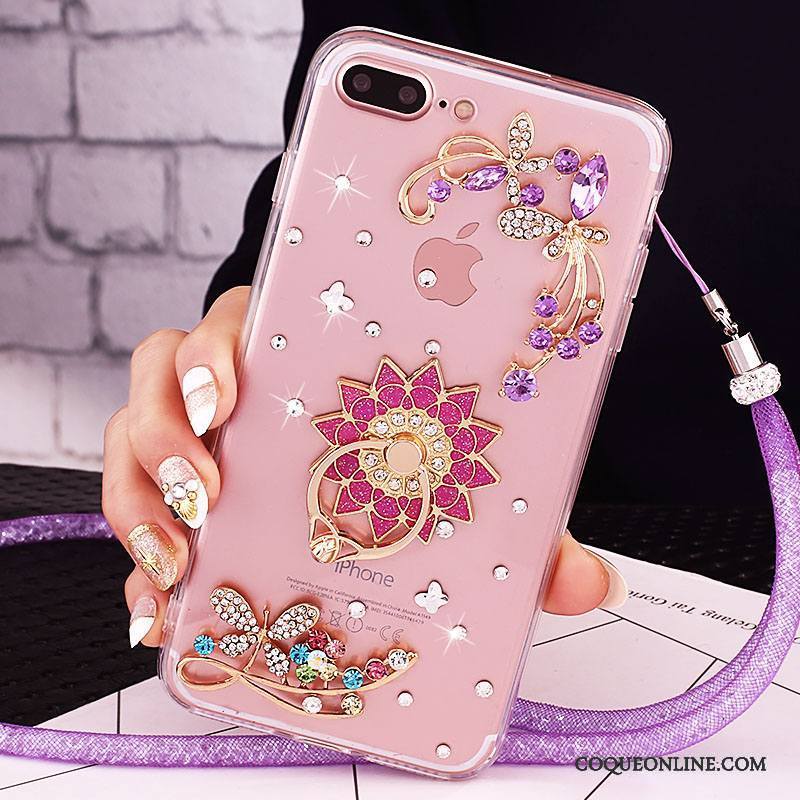 iPhone 7 Plus Coque De Téléphone Protection Strass Étui Or Rose Téléphone Portable