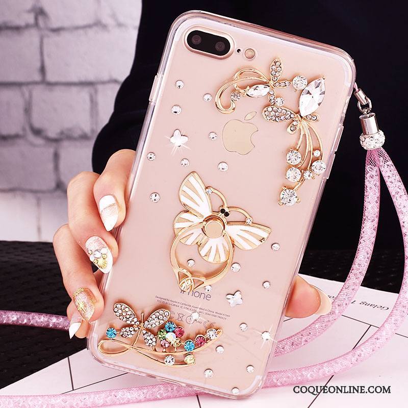 iPhone 7 Plus Coque De Téléphone Protection Strass Étui Or Rose Téléphone Portable