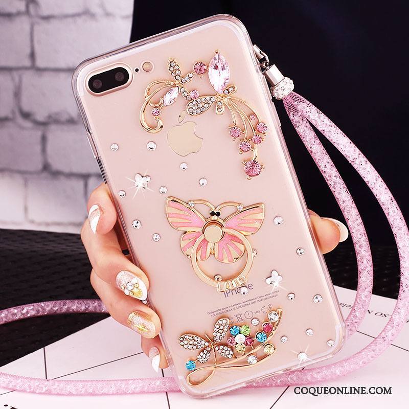 iPhone 7 Plus Coque De Téléphone Protection Strass Étui Or Rose Téléphone Portable