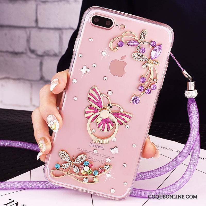 iPhone 7 Plus Coque De Téléphone Protection Strass Étui Or Rose Téléphone Portable