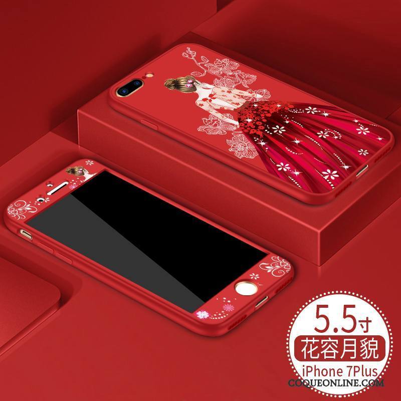 iPhone 7 Plus Coque De Téléphone Rouge Pu Nouveau Silicone Étui Incassable