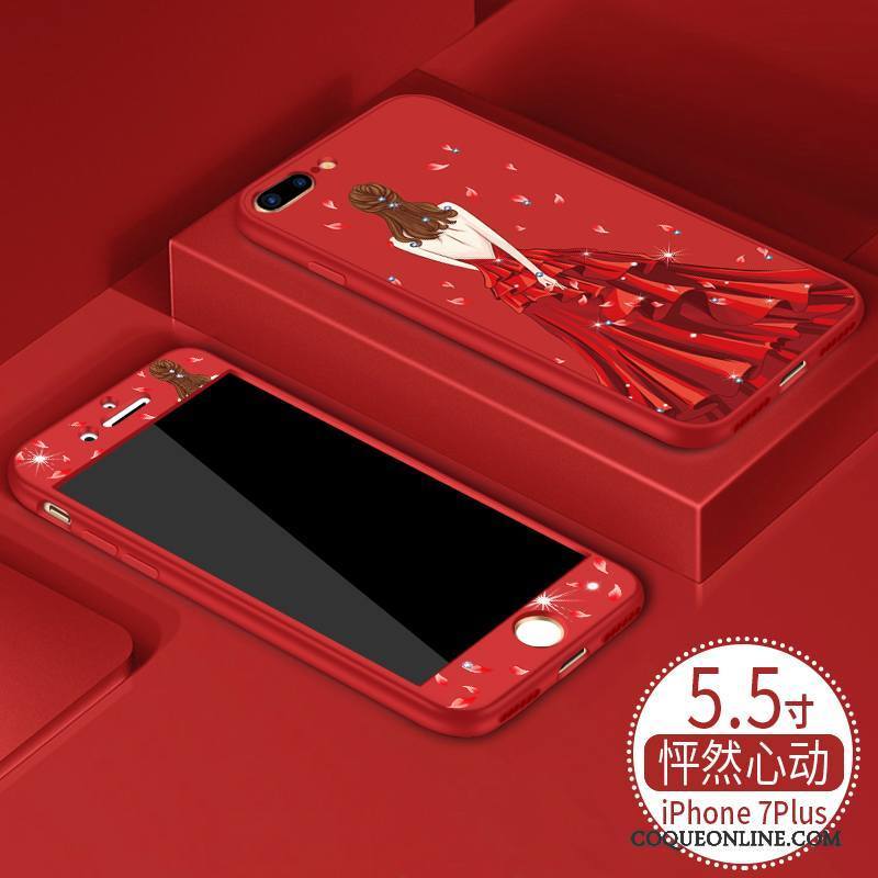 iPhone 7 Plus Coque De Téléphone Rouge Pu Nouveau Silicone Étui Incassable