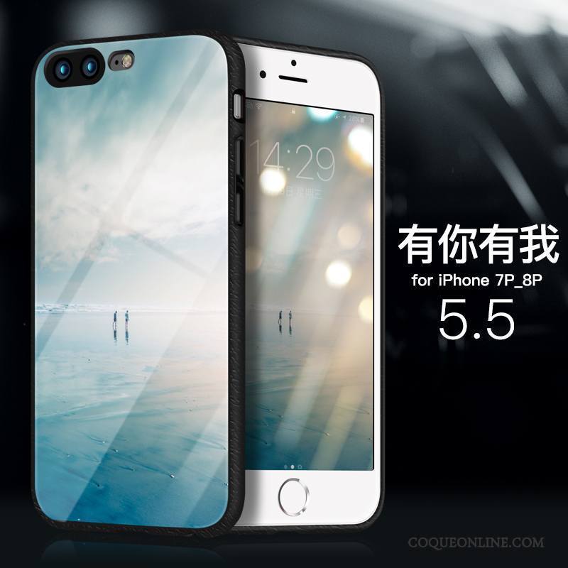 iPhone 7 Plus Coque De Téléphone Tout Compris Silicone Verre Fluide Doux Étui Incassable