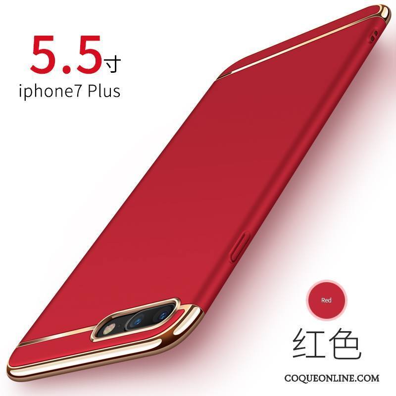 iPhone 7 Plus Coque De Téléphone Étui Protection Délavé En Daim Rouge Incassable