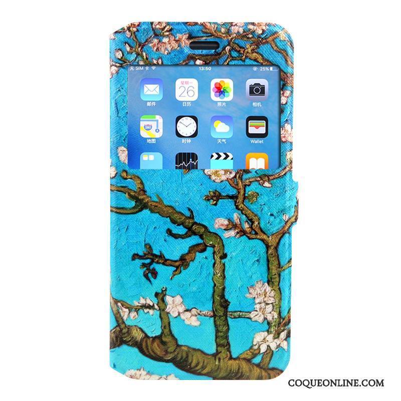 iPhone 7 Plus Coque Peinture Étui Silicone Bleu Protection Housse Dessin Animé