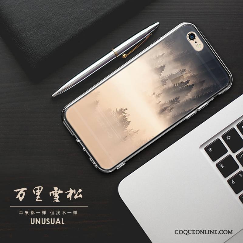 iPhone 7 Plus Coque Personnalité Style Chinois Incassable Bleu Créatif Silicone Étui