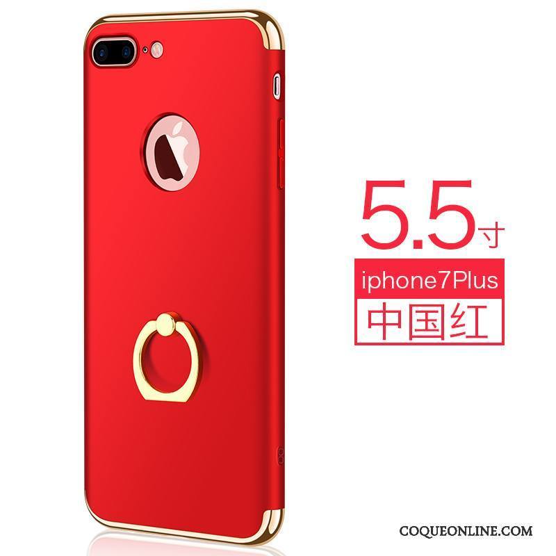 iPhone 7 Plus Coque Tout Compris Marque De Tendance Très Mince Rouge Pu Incassable Ornements Suspendus