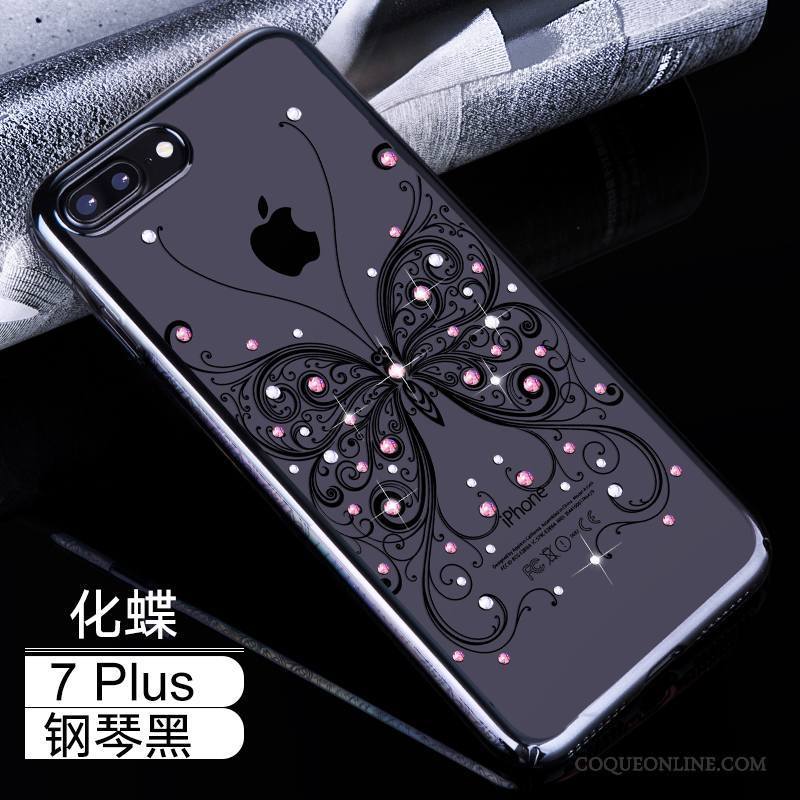iPhone 7 Plus Incassable Créatif Transparent Or Rose Strass Coque De Téléphone Luxe