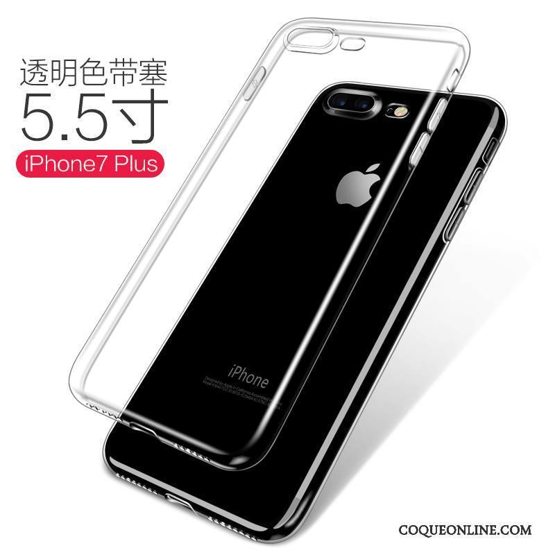 iPhone 7 Plus Incassable Protection Coque De Téléphone Or Transparent Étui Silicone