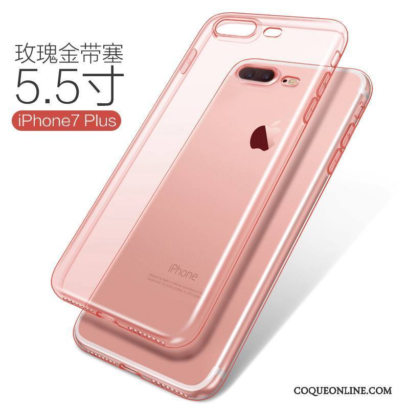 iPhone 7 Plus Incassable Protection Coque De Téléphone Or Transparent Étui Silicone
