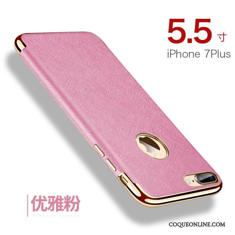 iPhone 7 Plus Incassable Étui Fluide Doux Cuir Tendance Noir Coque De Téléphone