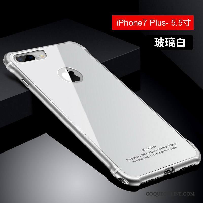 iPhone 7 Plus Marque De Tendance Étui Tout Compris Métal Incassable Coque De Téléphone Bleu