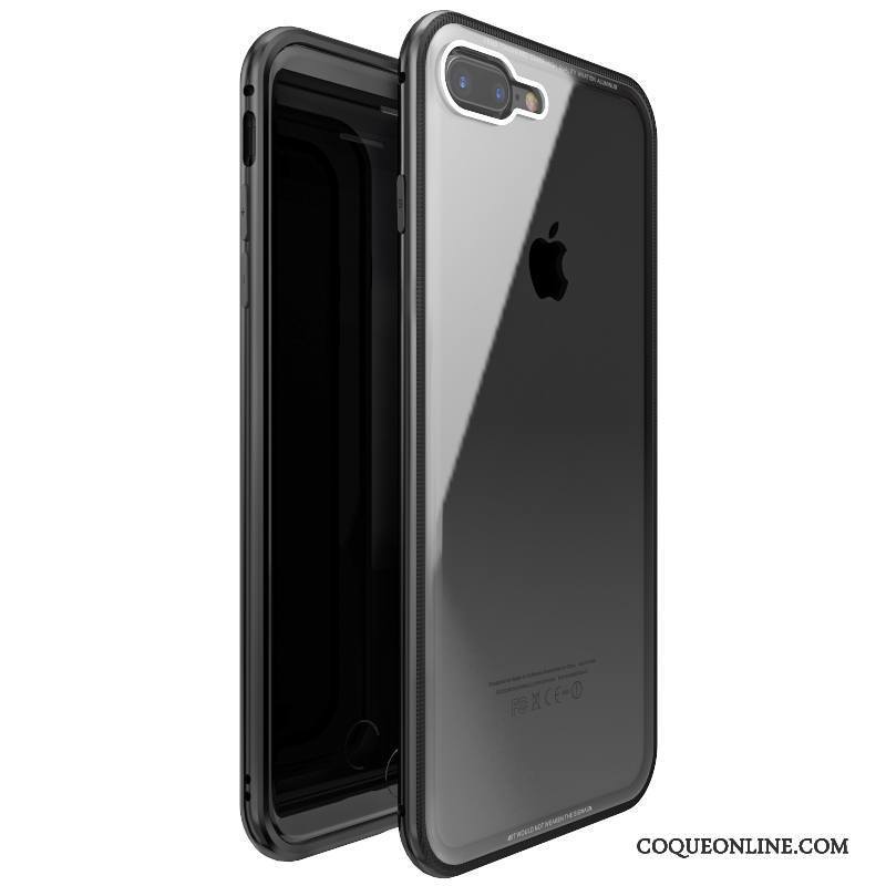 iPhone 7 Plus Métal Coque De Téléphone Violet Verre Trempé Incassable Étui Tout Compris