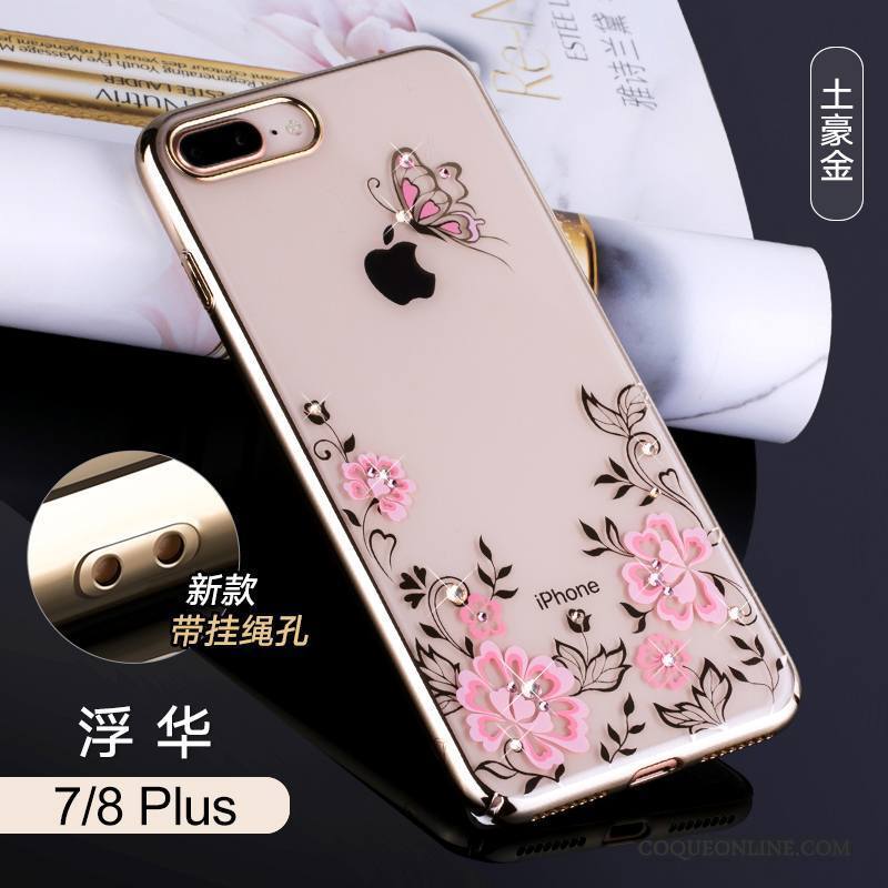 iPhone 7 Plus Nouveau Tout Compris Marque De Tendance Étui Incassable Coque De Téléphone Or Rose