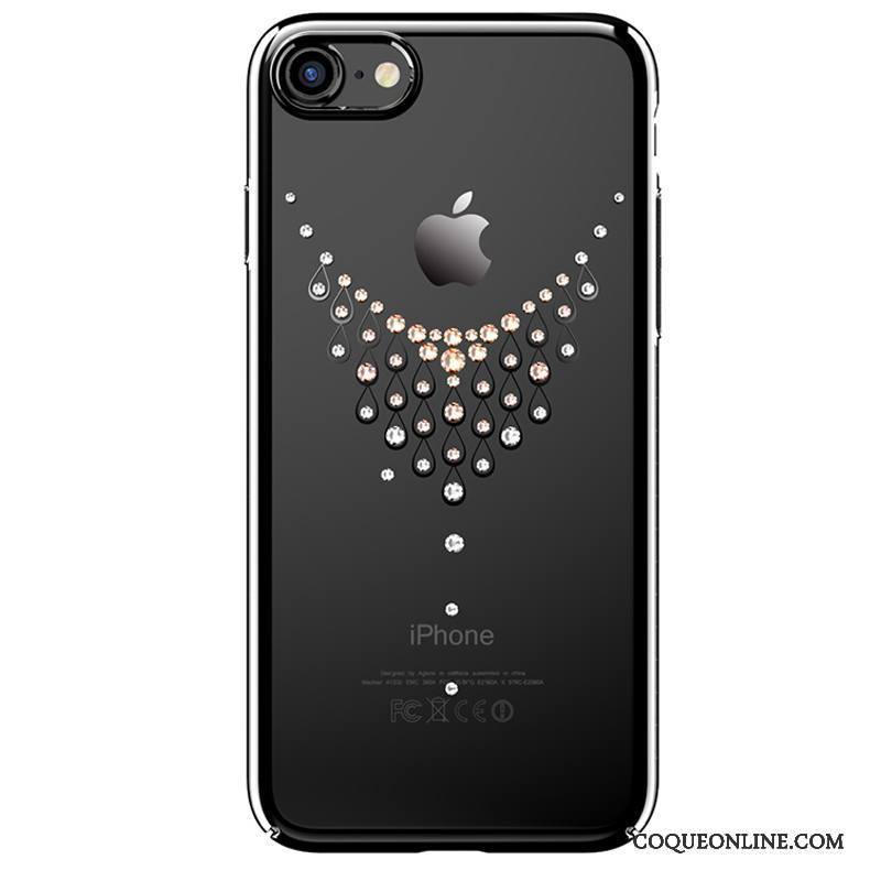 iPhone 7 Plus Or Rose Transparent Coque De Téléphone Nouveau Luxe Étui Strass