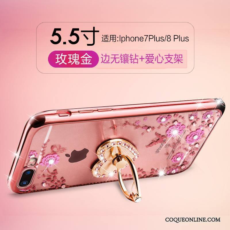 iPhone 7 Plus Or Strass Étui Coque De Téléphone Mode En Silicone Personnalité