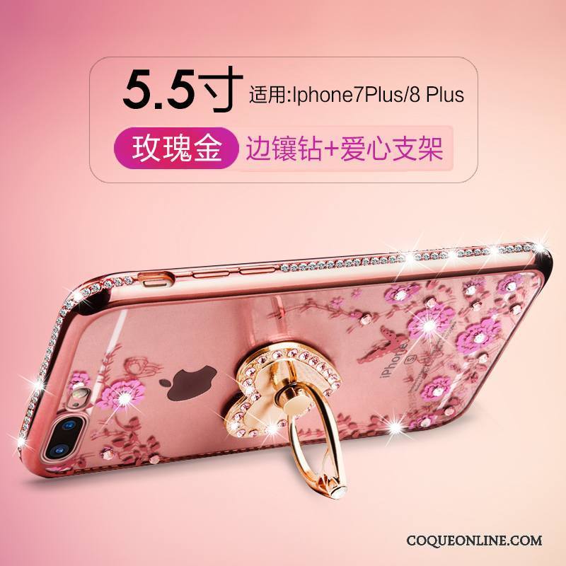 iPhone 7 Plus Or Strass Étui Coque De Téléphone Mode En Silicone Personnalité