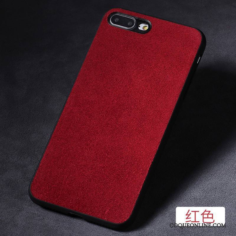 iPhone 7 Plus Personnalité Coque De Téléphone Vin Rouge Tout Compris Créatif Incassable Daim Fourrure