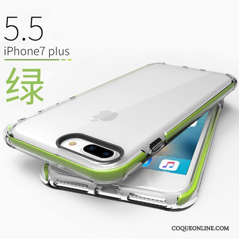 iPhone 7 Plus Personnalité Tout Compris Vert Transparent Étui Coque De Téléphone Incassable