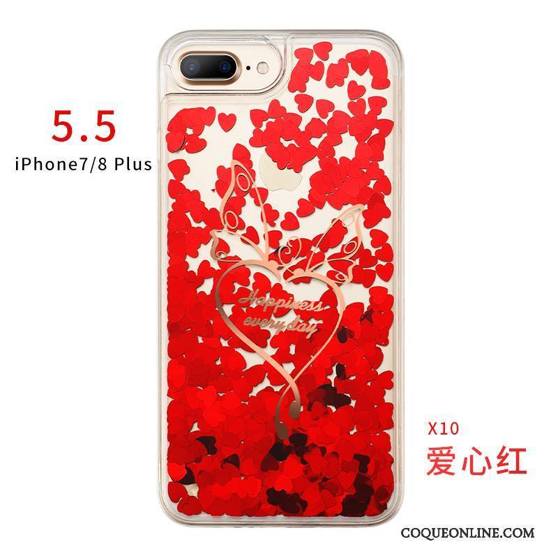 iPhone 7 Plus Protection Nouveau Silicone Liquide Rose Quicksand Coque