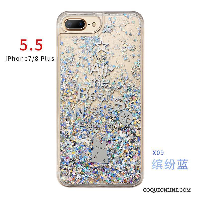 iPhone 7 Plus Protection Nouveau Silicone Liquide Rose Quicksand Coque