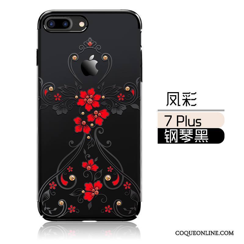 iPhone 7 Plus Strass Coque De Téléphone Tout Compris Tendance Nouveau Luxe Rouge