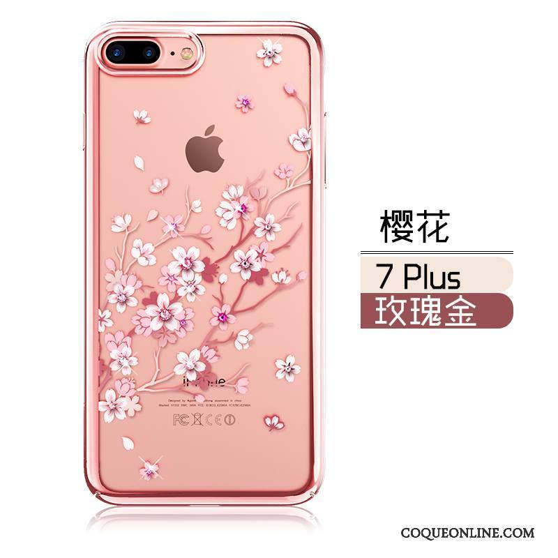iPhone 7 Plus Strass Coque De Téléphone Tout Compris Tendance Nouveau Luxe Rouge