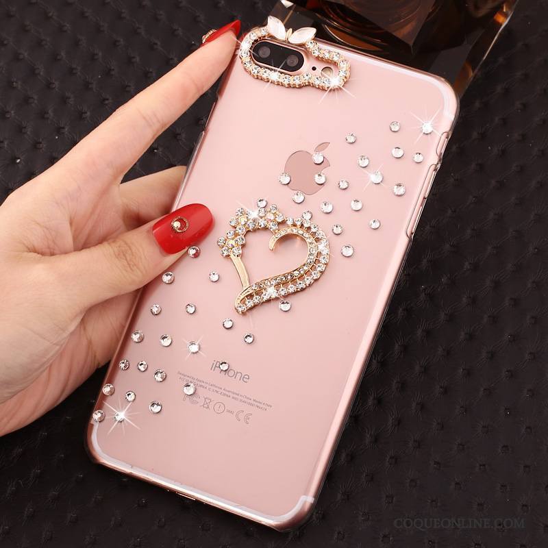 iPhone 7 Plus Strass Protection Rose Incassable Étui Transparent Coque De Téléphone