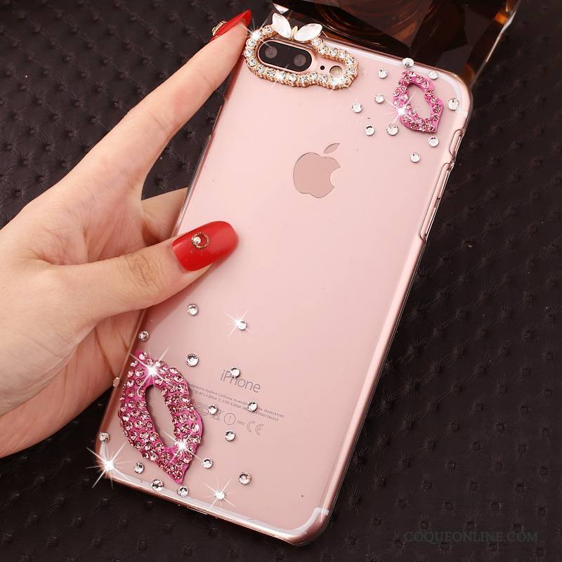 iPhone 7 Plus Strass Protection Rose Incassable Étui Transparent Coque De Téléphone