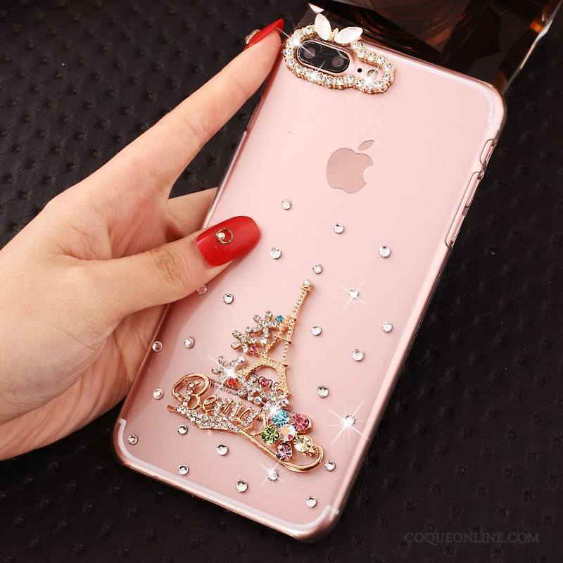 iPhone 7 Plus Strass Protection Rose Incassable Étui Transparent Coque De Téléphone