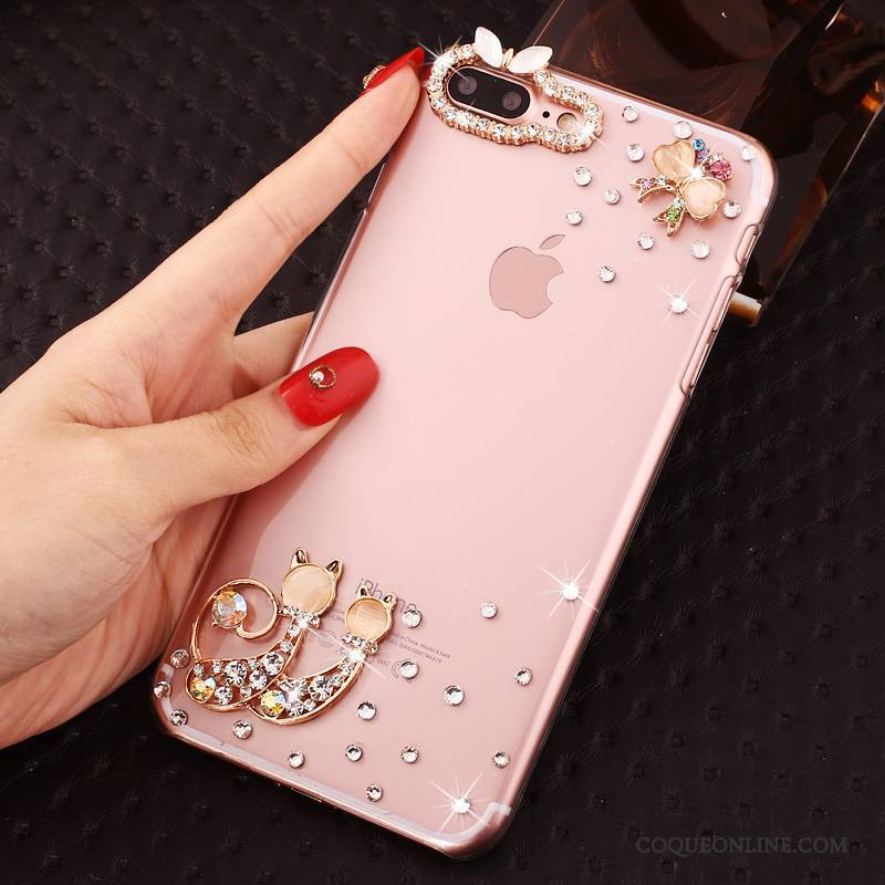 iPhone 7 Plus Strass Protection Rose Incassable Étui Transparent Coque De Téléphone