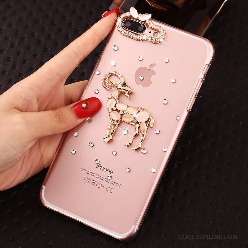 iPhone 7 Plus Strass Protection Rose Incassable Étui Transparent Coque De Téléphone