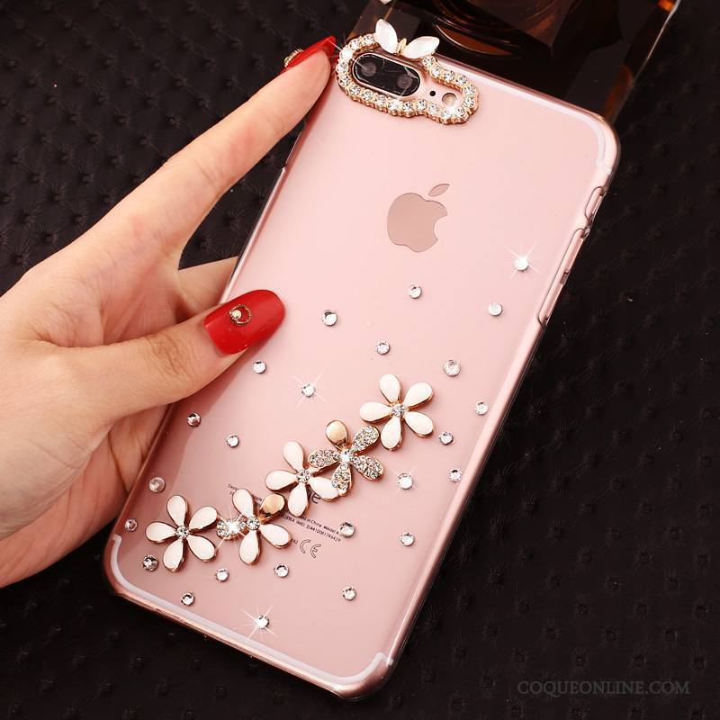 iPhone 7 Plus Strass Protection Rose Incassable Étui Transparent Coque De Téléphone